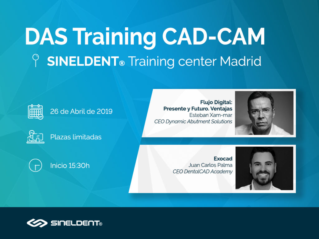 El próximo 26 de abril tendrá lugar el DAS TRAINING CAD-CAM en nuestras instalaciones de Madrid. ¿Te lo vas a perder?